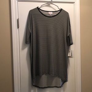 LulaRoe XS Irma in Black and White Stripes NWT